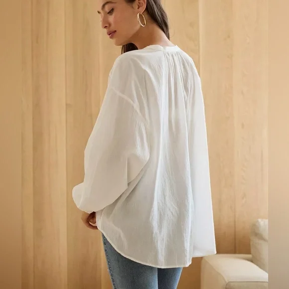 NWT AE77 American Eagle Premium Button Down Blouse - Picture 2 of 12